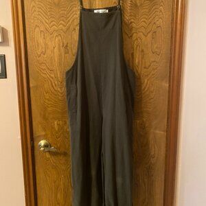 Loose Long Bib Cropped Wide Leg Jumpsuit